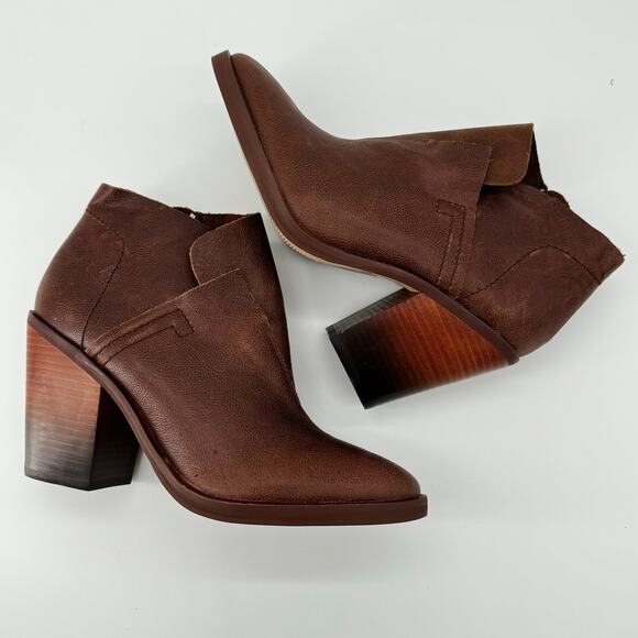 Brown Leather Ankle Boots - Picture 1 of 9